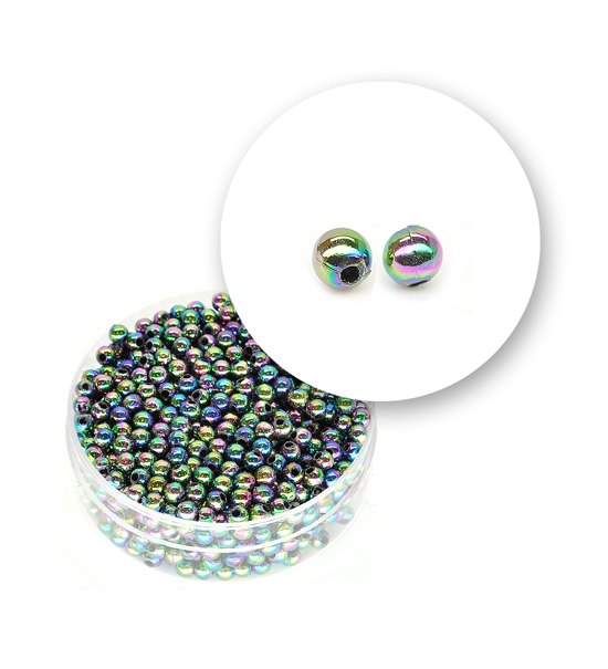 Round smooth acrylic beads (10 grams) ø 3 mm - Scarabeo