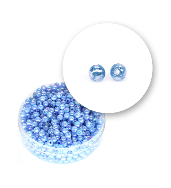 Perle tonde liscie acrilico (10 grammi) ø 3 mm - Cielo - Clicca l'immagine per chiudere