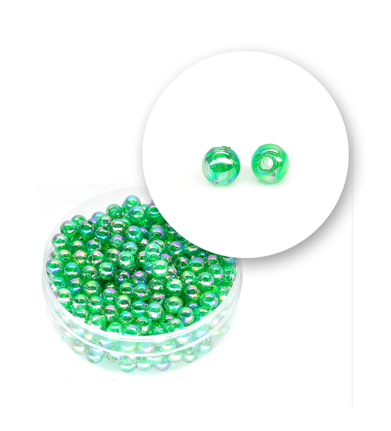 Perle tonde liscie acrilico (9,5 grammi) ø 4 mm - Verde - Clicca l'immagine per chiudere