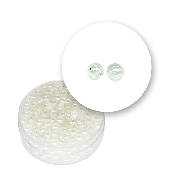 Perle tonde liscie acrilico (9,5 grammi) ø 4 mm - Trasparente - Clicca l'immagine per chiudere