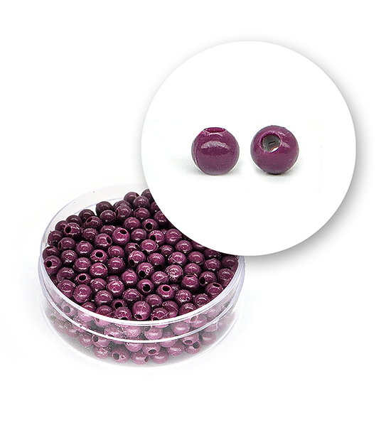 Smooth acrylic bead (11 grams) ø 4 mm - Dark purple