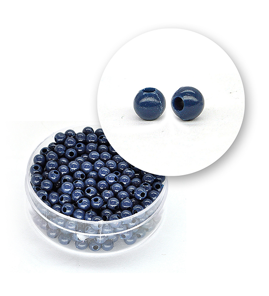 Perle liscie acrilico (11 grammi) ø 4 mm - Blu - Clicca l'immagine per chiudere