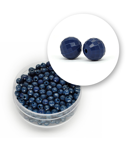 Perlas en acrílico facetadas (11 gramos) Ø 4 mm - Azul marino