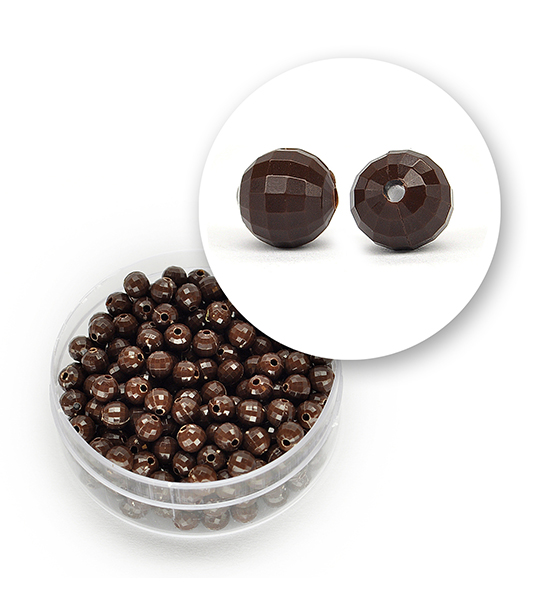 Perlas en acrílico facetadas (11 gramos) Ø 4 mm - Marron