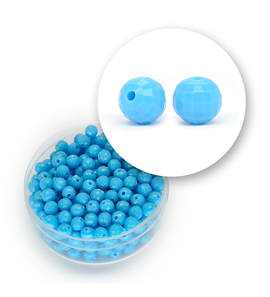Faceted acrylic beads (11 grams) Ø 4 mm - Sky