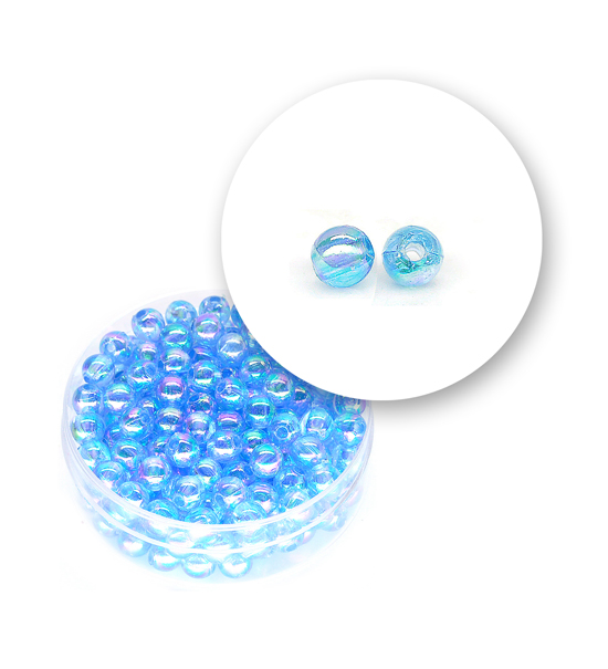 Perle tonde liscie acrilico (10 grammi) ø 5 mm - Cielo