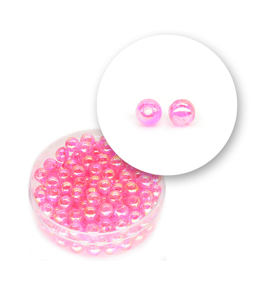 Perle tonde liscie acrilico (10 grammi) ø 5 mm - Rosa fuxia