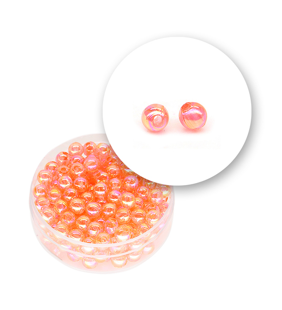 Perle tonde liscie acrilico (10 grammi) ø 5 mm - Arancio