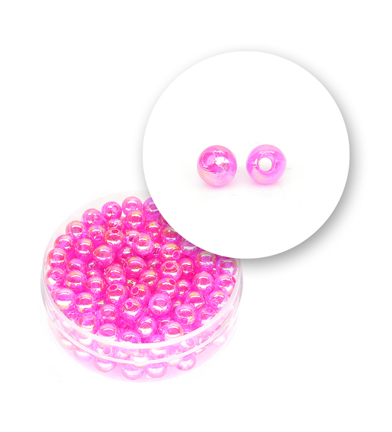Perle tonde liscie acrilico (10 grammi) ø 5 mm - Fuxia - Clicca l'immagine per chiudere