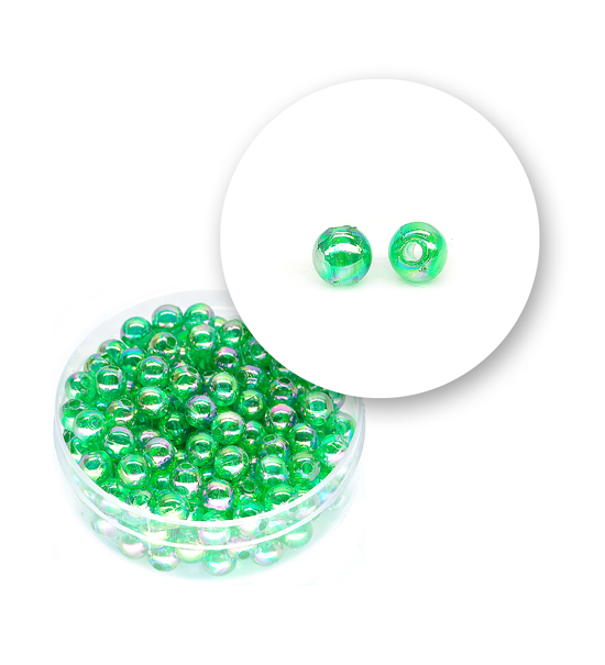 Perle tonde liscie acrilico (10 grammi) ø 5 mm - Verde - Clicca l'immagine per chiudere