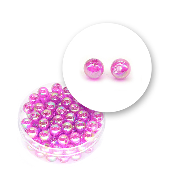 Perle tonde liscie acrilico (10 grammi) ø 6 mm - Viola - Clicca l'immagine per chiudere