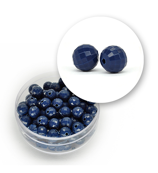 Perlas en acrílico facetadas (12 gramos) Ø 6 mm - Azul marino
