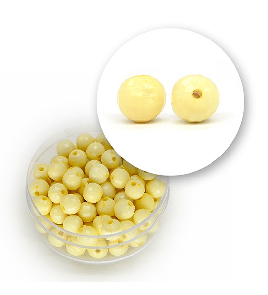 Perlas en acrílico facetadas (12 gramos) Ø 6 mm - Marfil
