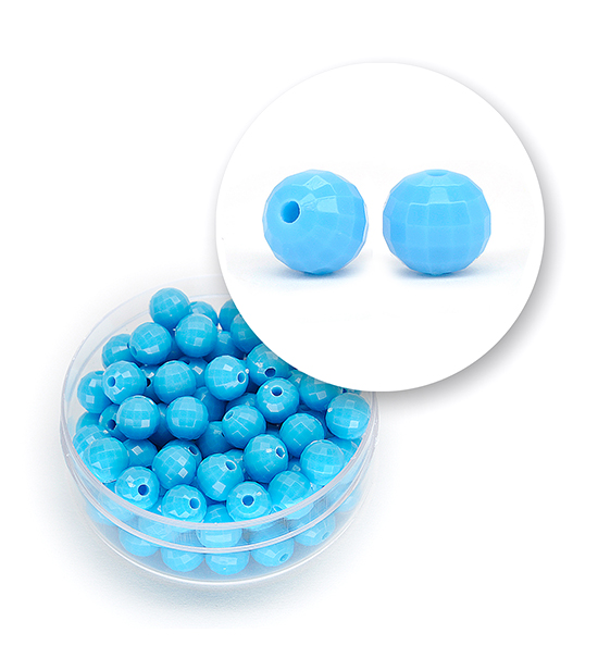 Faceted acrylic beads (12 grams) Ø 6 mm - Sky