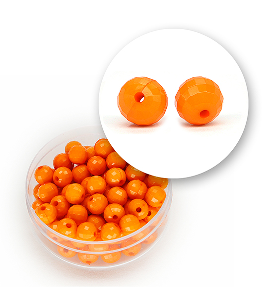 Perle sfaccettate acrilico (12 grammi) 6 mm - Arancione - Clicca l'immagine per chiudere