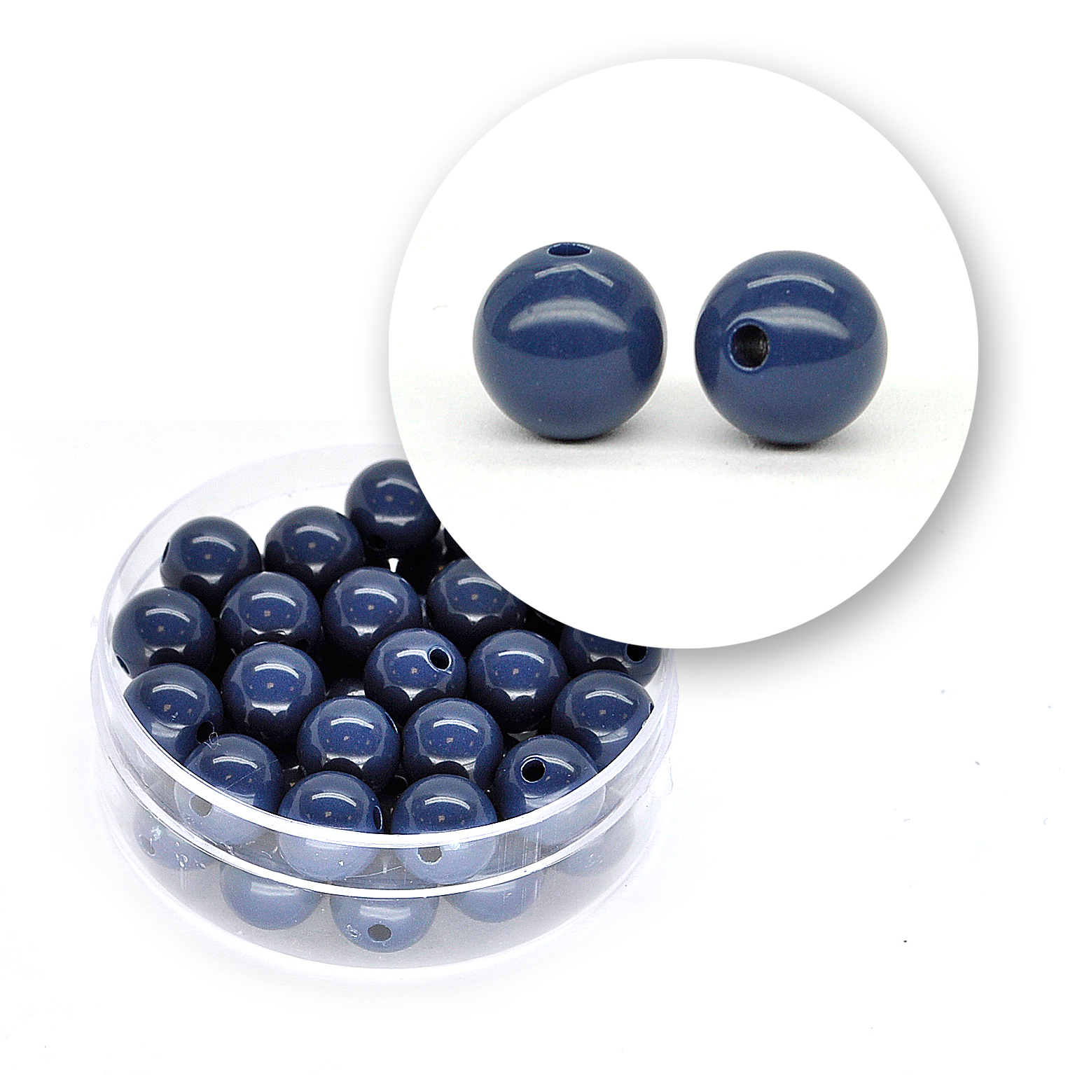 Perle liscie acrilico (11,5 grammi) ø 8 mm - Blu