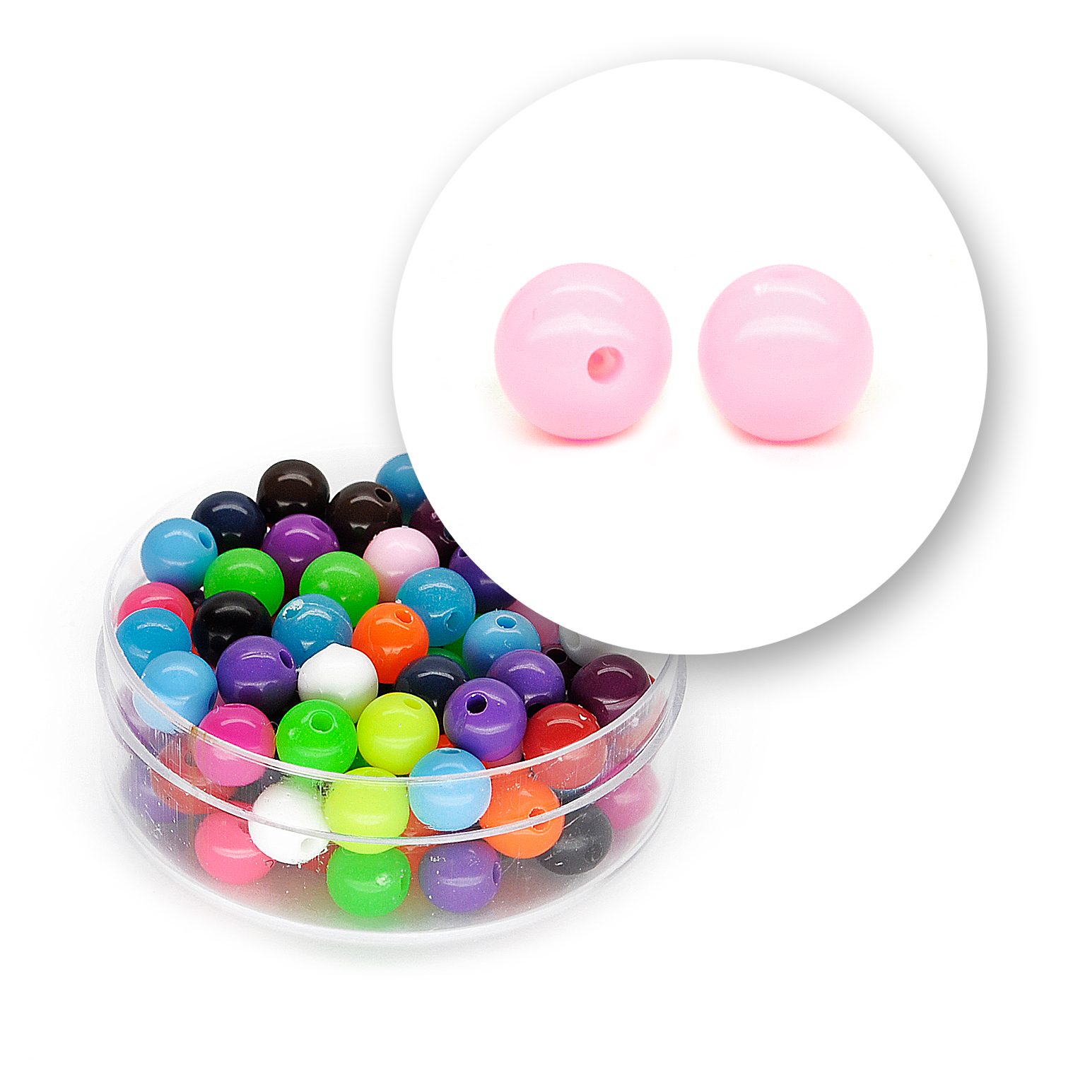 Perle liscie acrilico (11,5 grammi) ø 8 mm - Multicolor - Clicca l'immagine per chiudere