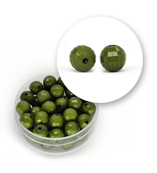 Perle sfaccettate acrilico (11,3 grammi) 8 mm - Verde oliva - Clicca l'immagine per chiudere
