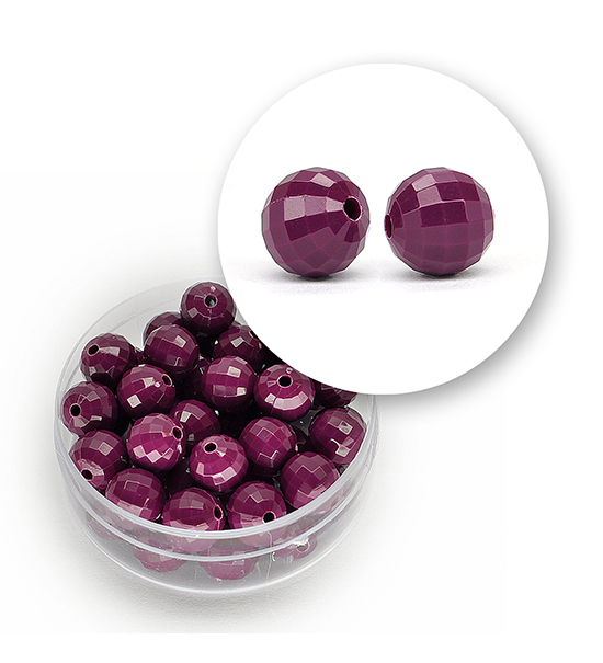 Faceted acrylic beads (11 grams) Ø 8 mm - Dark purple