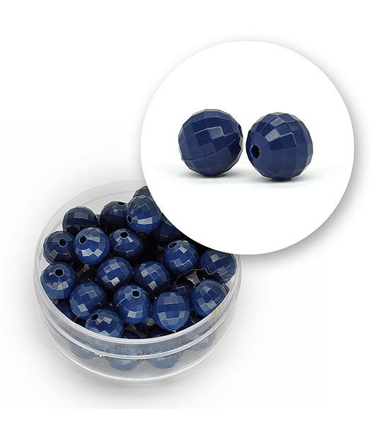 Perlas en acrílico facetadas (11 gramos) Ø 8 mm - Azul marino