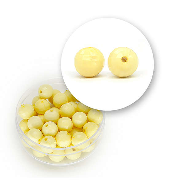 Perlas en acrílico facetadas (11 gramos) Ø 8 mm - Marfil