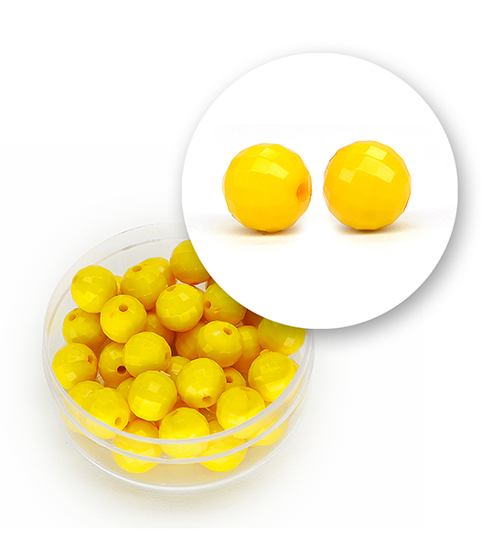 Faceted acrylic beads (11 grams) Ø 8 mm - Yellow