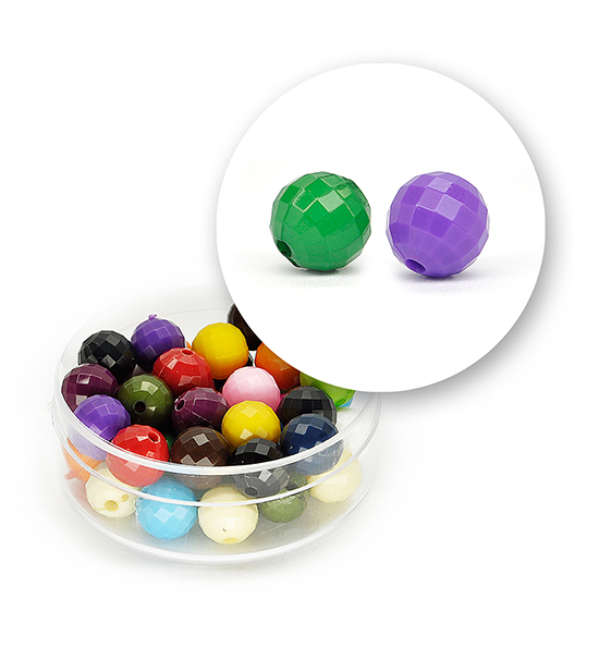Perlas en acrílico facetadas (11 gramos) Ø 8 mm - Multicolor