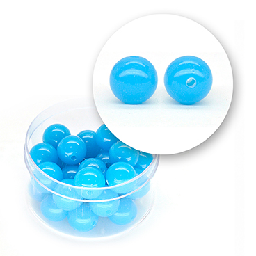 Perlas acrílico liso (17 gramos) de 10 mm ø - Azul fluo