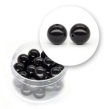Smooth acrylic bead (17 grams) ø 10 mm - Black