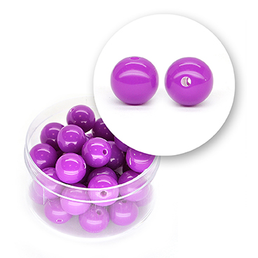 Perle liscie acrilico (17,3 grammi) ø 10 mm - Viola fluo