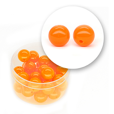 Smooth acrylic bead (17 grams) ø 10 mm - Fluo orange