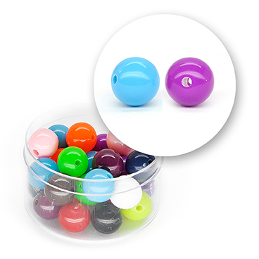 Perle liscie acrilico (17,3 grammi) ø 10 mm - Multicolor - Clicca l'immagine per chiudere