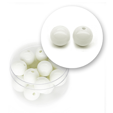 Smooth acrylic bead (22 grams) ø 12mm - White