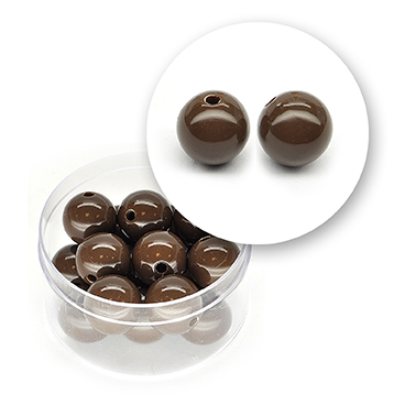 Smooth acrylic bead (22 grams) ø 12mm - Brown