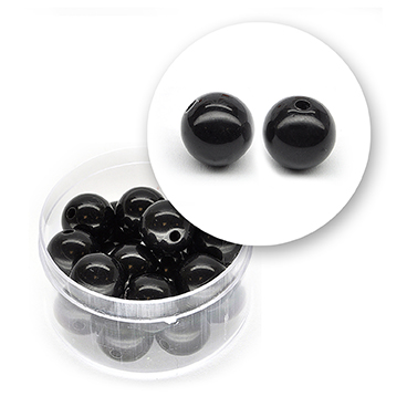 Perlas acrílico liso (22 gramos) de 12 mm ø - Negro