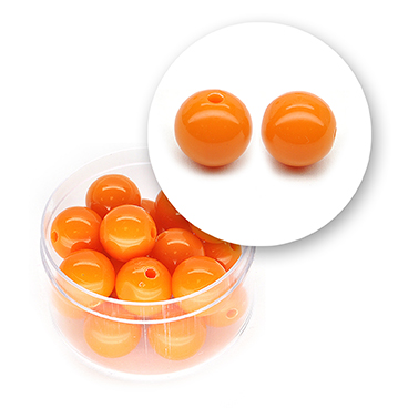 Smooth acrylic bead (22 grams) ø 12mm - Orange