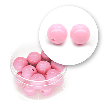 Smooth acrylic bead (22 grams) ø 12mm - Pink