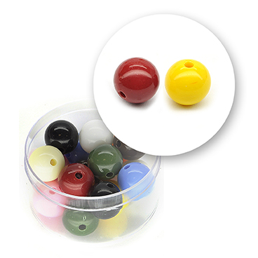 Smooth acrylic bead (22 grams) ø 12mm ø - Multicolor