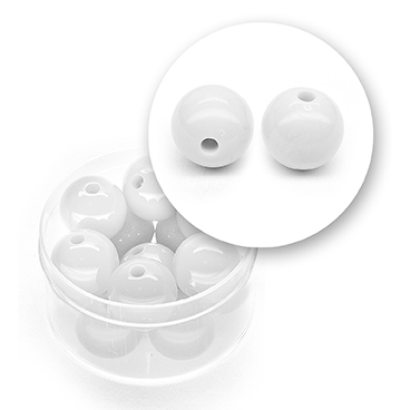 Perle liscie acrilico (25,3 grammi) ø 14 mm - Bianco