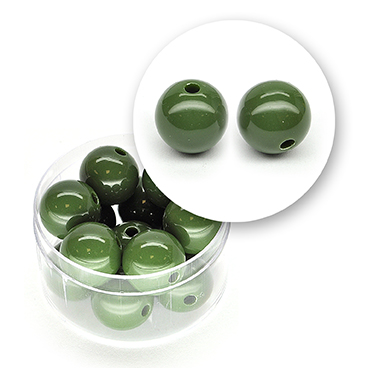 Smooth acrylic bead (25 grams) ø 14 mm - Green