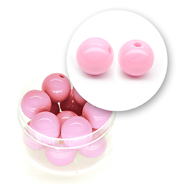 Smooth acrylic bead (25 grams) ø 14 mm - Pink