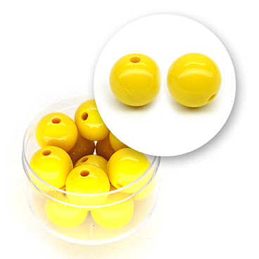 Smooth acrylic bead (25 grams) ø 14 mm - Yellow