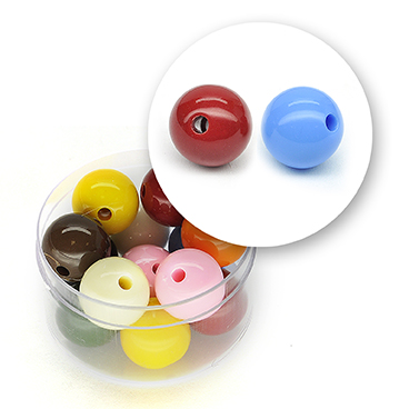 Perle liscie acrilico (25,3 grammi) ø 14 mm - Multicolor