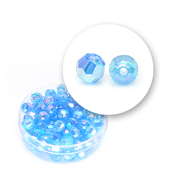 Perle sfaccettate plastica colore AB (9 g) Ø 6 mm - Cielo - Clicca l'immagine per chiudere