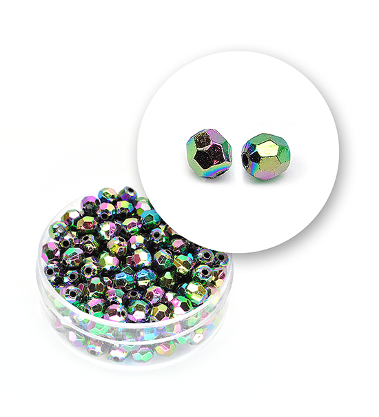 Perle sfaccettate plastica colore AB (11 g) Ø 5 mm - Scarabeo - Clicca l'immagine per chiudere