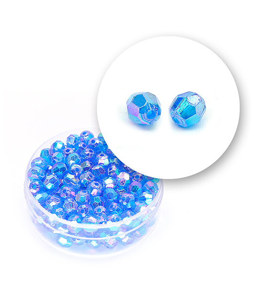 Perle sfaccettate plastica colore AB (11 g) Ø 5 mm - Cielo - Clicca l'immagine per chiudere