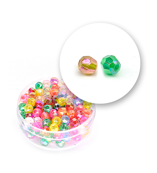 Perle sfaccettate plastica colore AB (11 g) Ø 5 mm - Multicolor - Clicca l'immagine per chiudere