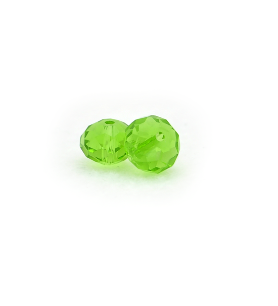 Faced ½crystal bead - Pale green (1 thread)
