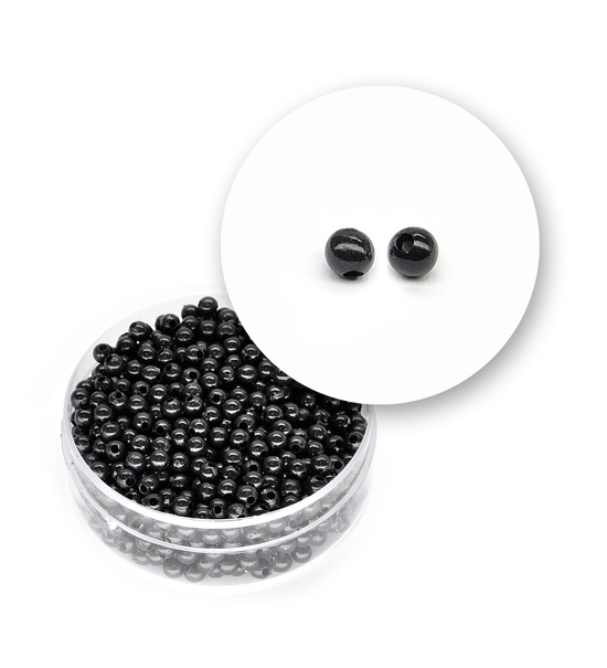 Perle nere tonde (9,3 grammi) - ø 3 mm
