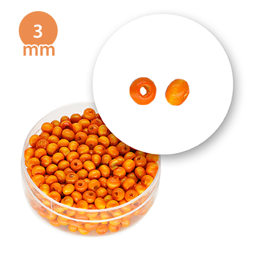Perla tonda in legno colorata (7,7 grammi) 3 mm ø - Arancione - Clicca l'immagine per chiudere